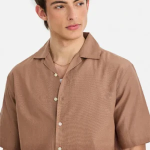 Linen Blend Box Fit Ombre Shirt - Image 4