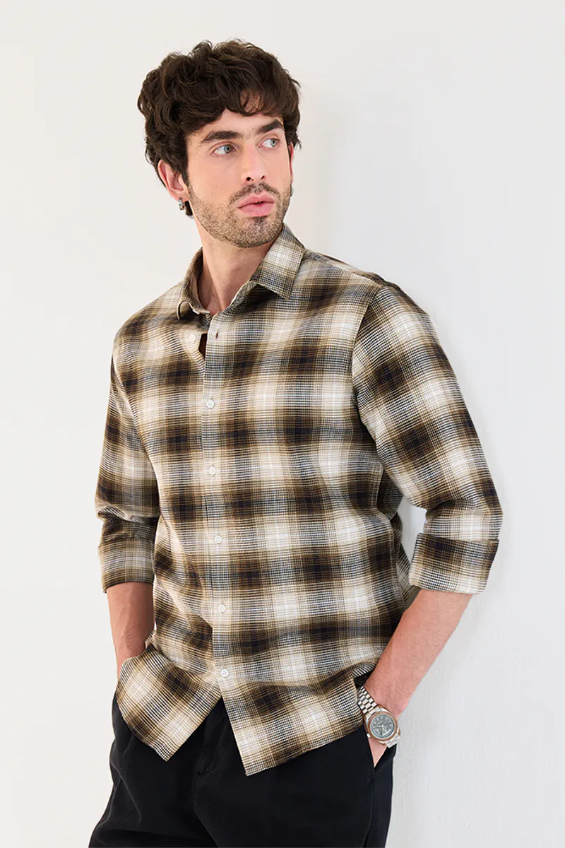 Slim Fit Checks 100% Cotton Shirt - Image 1