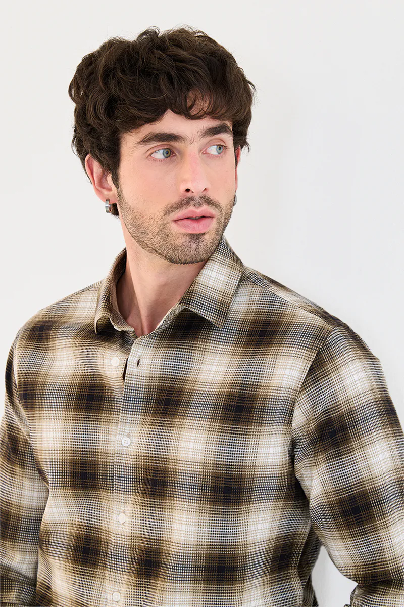 Slim Fit Checks 100% Cotton Shirt - Image 3