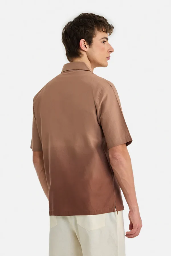 Linen Blend Box Fit Ombre Shirt